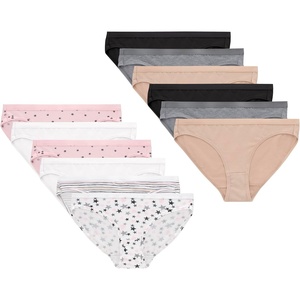 image:imageHanes Girls And Toddlers Underwear Stretch Cotton Panties 12pack Briefs Bikini and Hipsters for GirlsBlack  Nude  Grey  White  Dot Print  Stripe Print  Star Print
