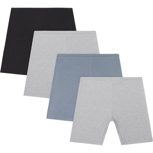 image:imageHanes Girls Play Shorts Cotton Stretch Play Shorts for Girls Pullon Shorts Assorted Solids MultipacksGrey Heather  Black  Blue