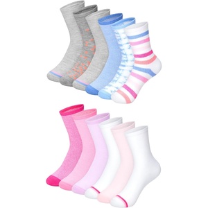 image:imageHanes Girls Socks Fashion Patterned Soft Socks No Show Ankle and Crew 12pair PacksPinkBlueGray  12 Pack