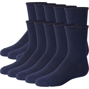 image:imageHanes Girls Uniform Crew Socks Plain Crew Socks Knit Crew Socks for School Or Play 10pairsNavy
