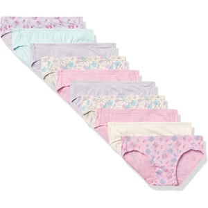 image:imageHanes Girls and Toddler Underwear Cotton Knit Tagless Brief Hipster and Bikini Panties Multipack Colors May VaryHipster Assortment