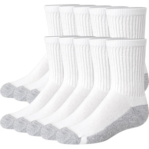 image:imageHanes Kids Uniform Crew Socks Pack 10pack Moisturewicking Cushioned Stretch Kids Socks for SchoolWhiteGrey