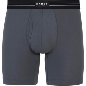 image:imageHanes Mens Perfect Flex Breathable Boxer Brief Underwear Lightweight Luxe Modal Blend Supportive Pouch 1packGrey