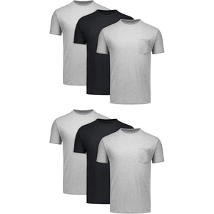 image:imageHanes Mens Pocket TShirt Pack 6Pack Cool amp Breathable Cotton Tees StayTucked Undershirts for MenBlackGrey