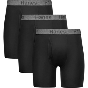 image:imageHanes Mens Stay Dry Pouch Boxer Briefs Performance Stretch Boxer Brief With Leak Protection 3packBlack