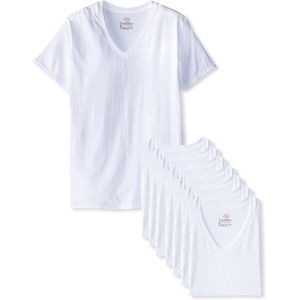 image:imageHanes Mens Undershirts TShirt Pack VNeck Cotton Tees for Men MoistureWicking Odor Control White MultiPack8 Pack  White