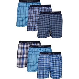 image:imageHanes Mens Underwear Boxers Pack Cool amp Breathable Cotton Underwear MoistureWicking Boxers for MenBlue Plaid  6 Pack