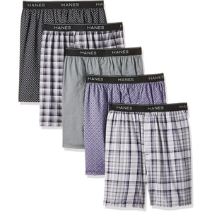image:imageHanes Mens Underwear Boxers Pack Cool amp Breathable Cotton Underwear MoistureWicking Boxers for MenGrayPurple  5 Pack