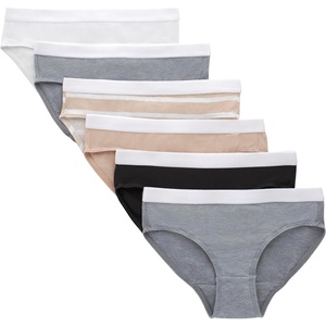 image:imageHanes girls Originals Underwear Stretch Cotton Boyshorts Hipster Bikini Panties 6packBeigeGreyBlack  Hipster