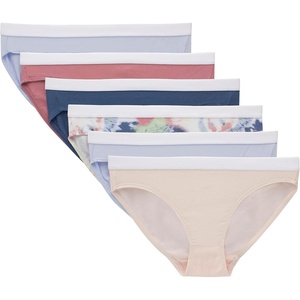 image:imageHanes girls Originals Underwear Stretch Cotton Boyshorts Hipster Bikini Panties 6packBlush Pink  Periwinkle  Tiedye  Navy  Mauve