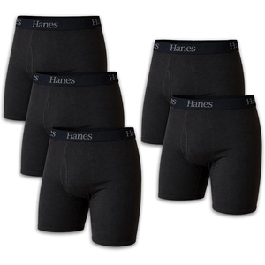 image:imageHanes mens Underwear Boxer Briefs Pack Cool amp Breathable Cotton Moisturewicking Underwear for Men No Ride UpBlack  5 Pack