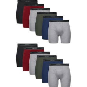 image:imageHanes mens Underwear Boxer Briefs Pack Cool amp Breathable Cotton Moisturewicking Underwear for Men No Ride UpBlackBlueGreen  12 Pack