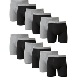 image:imageHanes mens Underwear Boxer Briefs Pack Cool amp Breathable Cotton Moisturewicking Underwear for Men No Ride UpBlackGray  12 Pack