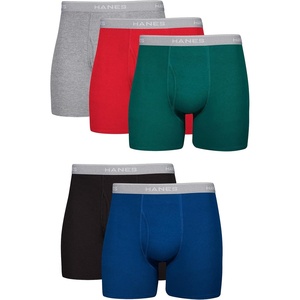 image:imageHanes mens Underwear Boxer Briefs Pack Cool amp Breathable Cotton Moisturewicking Underwear for Men No Ride UpBlueGreenRed  5 Pack