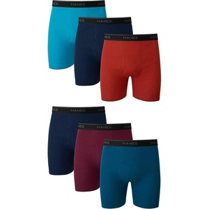 image:imageHanes mens Underwear Boxer Briefs Pack Cool amp Breathable Cotton Moisturewicking Underwear for Men No Ride UpRedBlue  6 Pack