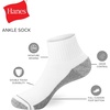 image:imageHanes Mens Crew Socks Pack 8 Pairs Max Cushion Moisturewicking Ankle Socks for Men Cushioned Ankle LengthBlack With Gray Logo  8 Pack