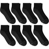 image:imageHanes Mens Crew Socks Pack 8 Pairs Max Cushion Moisturewicking Ankle Socks for Men Cushioned Ankle LengthBlack With Gray Logo  8 Pack