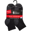 image:imageHanes Mens Crew Socks Pack 8 Pairs Max Cushion Moisturewicking Ankle Socks for Men Cushioned Ankle LengthBlackGrey  6 Pack
