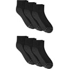 image:imageHanes Mens Crew Socks Pack 8 Pairs Max Cushion Moisturewicking Ankle Socks for Men Cushioned Ankle LengthBlackGrey  6 Pack
