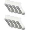 image:imageHanes Mens Crew Socks Pack 8 Pairs Max Cushion Moisturewicking Ankle Socks for Men Cushioned Ankle LengthWhite With Gray Logo  8 Pack
