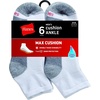 image:imageHanes Mens Crew Socks Pack 8 Pairs Max Cushion Moisturewicking Ankle Socks for Men Cushioned Ankle LengthWhiteGrey  6 Pack