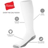 image:imageHanes Mens Crew amp Over the Calf Socks Pack Max Cushioned Moisturewicking Stay Dry Socks Athletic Socks 6 8 Or 12pairsBlack With Gray Logo  6 Pack