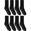 image:imageHanes Mens Crew amp Over the Calf Socks Pack Max Cushioned Moisturewicking Stay Dry Socks Athletic Socks 6 8 Or 12pairsBlack With Gray Logo  8 Pack
