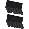 image:imageHanes Mens Crew amp Over the Calf Socks Pack Max Cushioned Moisturewicking Stay Dry Socks Athletic Socks 6 8 Or 12pairsBlackGrey Foot Bottom  12 Pack