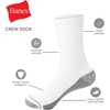 image:imageHanes Mens Crew amp Over the Calf Socks Pack Max Cushioned Moisturewicking Stay Dry Socks Athletic Socks 6 8 Or 12pairsWhite With Gray Logo  8 Pack