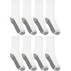 image:imageHanes Mens Crew amp Over the Calf Socks Pack Max Cushioned Moisturewicking Stay Dry Socks Athletic Socks 6 8 Or 12pairsWhite With Gray Logo  8 Pack