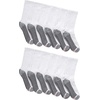 image:imageHanes Mens Crew amp Over the Calf Socks Pack Max Cushioned Moisturewicking Stay Dry Socks Athletic Socks 6 8 Or 12pairsWhiteGrey Foot Bottom  12 Pack