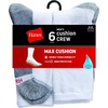 image:imageHanes Mens Crew amp Over the Calf Socks Pack Max Cushioned Moisturewicking Stay Dry Socks Athletic Socks 6 8 Or 12pairsWhiteGreyBlack  8 Pack