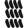 image:imageHanes Mens Double Tough Socks Crew and Ankle Moisturing Wicking Socks Black amp White MultiPacksBlack  Ankle 12 Pair