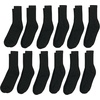 image:imageHanes Mens Double Tough Socks Crew and Ankle Moisturing Wicking Socks Black amp White MultiPacksBlack  Crew 12 Pair