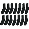 image:imageHanes Mens Double Tough Socks Crew and Ankle Moisturing Wicking Socks Black amp White MultiPacksBlack  Crew 14 Pair