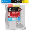 image:imageHanes Mens Double Tough Socks Crew and Ankle Moisturing Wicking Socks Black amp White MultiPacksWhite  Crew 12 Pair