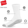 image:imageHanes Mens Double Tough Socks Crew and Ankle Moisturing Wicking Socks Black amp White MultiPacksWhite  Crew 12 Pair