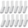 image:imageHanes Mens Double Tough Socks Crew and Ankle Moisturing Wicking Socks Black amp White MultiPacksWhite  Crew 12 Pair