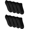image:imageHanes Mens Max Cushion Low Cut Socks 6 8 and 12 Pair Pack White and BlackBlack With Gray Logo  8 Pack