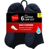 image:imageHanes Mens Max Cushion Low Cut Socks 6 8 and 12 Pair Pack White and BlackBlackGrey  6 Pair Pack