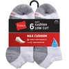 image:imageHanes Mens Max Cushion Low Cut Socks 6 8 and 12 Pair Pack White and BlackWhite