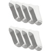 image:imageHanes Mens Max Cushion Low Cut Socks 6 8 and 12 Pair Pack White and BlackWhite With Gray Logo  8 Pack