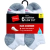image:imageHanes Mens Max Cushion Low Cut Socks 6 8 and 12 Pair Pack White and BlackWhiteGrey  6 Pair Pack