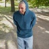 image:imageHanes Mens Originals Fleece Hoodie Garment Dyed Hooded Sweatshirt Unisex Fleece PulloverMetallic Teal