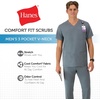 image:imageHanes Mens Scrubs Healthcare Top MoistureWicking Stretch Scrub Shirts for Men Odor ControlNew Ebony