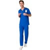 image:imageHanes Mens Scrubs Healthcare Top Scrub Shirt for Men MoistureWicking amp Odor Control One PocketRoyal Blue
