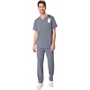 image:imageHanes Mens Scrubs Healthcare Top Scrub Shirt for Men MoistureWicking amp Odor Control One PocketSlate Grey