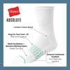 image:imageHanes Mens Socks Absolute Comfort Cushioned Moisturewicking Seamless Toe 4 Pack Ankle Crew and Heel Shield SocksWhite  Crew