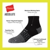 image:imageHanes Mens Socks Absolute Comfort Cushioned Moisturewicking Seamless Toe 4 Pack Ankle Crew and Heel Shield SocksWhite With Marl