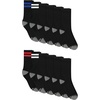 image:imageHanes Mens Socks Active Cool Xtemp Lightweight Moisturewicking Cushioned Ankle Crew and No Show 12 and 14 Pair PacksBlack Stripe  Crew 14 Pair